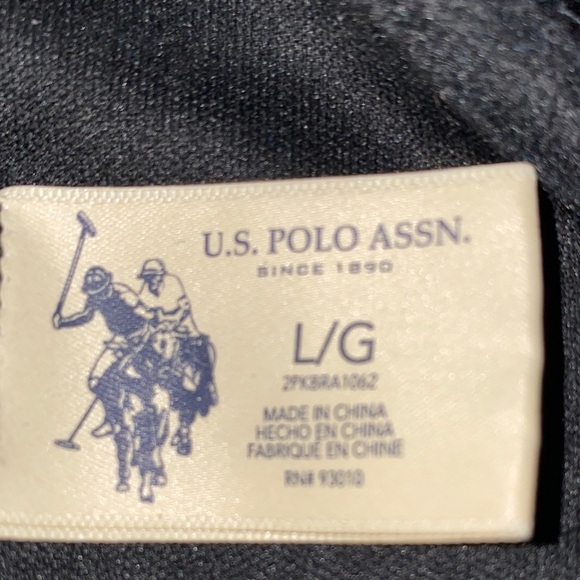 U.S. POLO ASSN. sports bra black gray key hole racer back lightly padded size L - Picture 4 of 7